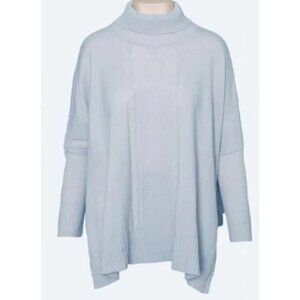 MerSea. NWT. Light Blue Aberdeen Traveler Cable Knit Light Oversize Sweater. OS.